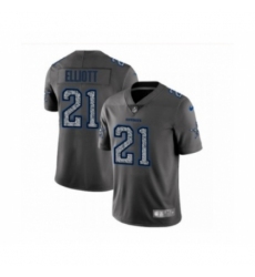 Men's Dallas Cowboys #21 Ezekiel Elliott Limited Gray Static Fashion Limited Football Jerseys