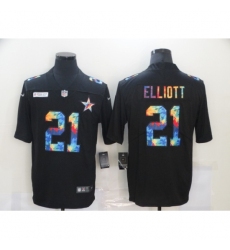 Men's Dallas Cowboys #21 Ezekiel Elliott Rainbow Version Nike Limited Jersey