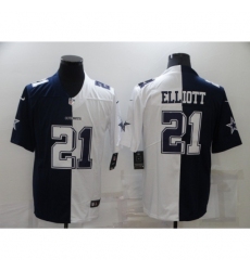 Men's Dallas Cowboys #21 Ezekiel Elliott White-Blue Fashion Football Limited Jersey