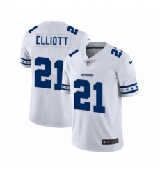 Men's Dallas Cowboys #21 Ezekiel Elliott White Team Logo Cool Edition Jersey