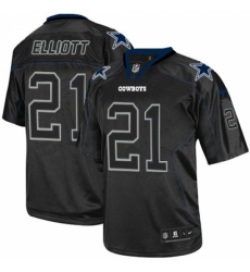 Men's Nike Dallas Cowboys #21 Ezekiel Elliott Elite Lights Out Black NFL Jersey