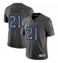 Men's Nike Dallas Cowboys #21 Ezekiel Elliott Gray Static Vapor Untouchable Limited NFL Jersey