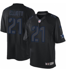 Men's Nike Dallas Cowboys #21 Ezekiel Elliott Limited Black Impact NFL Jersey
