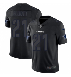 Men's Nike Dallas Cowboys #21 Ezekiel Elliott Limited Black Rush Impact NFL Jersey