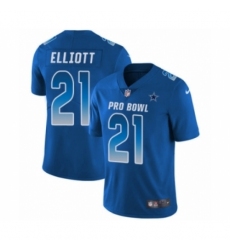 Men's Nike Dallas Cowboys #21 Ezekiel Elliott Limited Royal Blue NFC 2019 Pro Bowl NFL Jersey