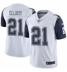 Men's Nike Dallas Cowboys #21 Ezekiel Elliott Limited White Rush Vapor Untouchable NFL Jersey