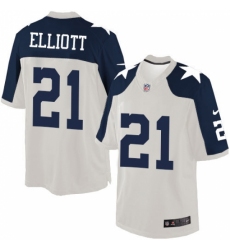 Men's Nike Dallas Cowboys #21 Ezekiel Elliott Limited White Throwback Alternate NFL Jersey