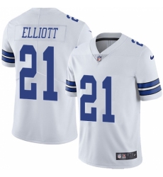 Men's Nike Dallas Cowboys #21 Ezekiel Elliott White Vapor Untouchable Limited Player NFL Jersey