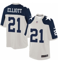 Youth Nike Dallas Cowboys #21 Ezekiel Elliott Limited White Throwback Alternate NFL Jersey