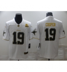 Men's Dallas Cowboys #19 Amari Cooper White Gold Limited Player Jersey