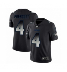 Men Dallas Cowboys #4 Dak Prescott Black Smoke Fashion Limited Jersey