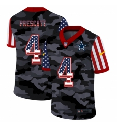 Men's Dallas Cowboys #4 Dak Prescott Camo Flag Nike Limited Jersey