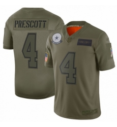 Men's Dallas Cowboys #4 Dak Prescott Limited Camo 2019 Salute to Service Football Jersey