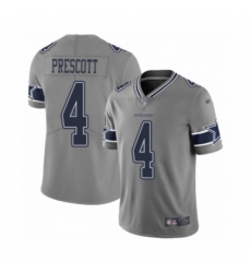 Men's Dallas Cowboys #4 Dak Prescott Limited Gray Inverted Legend Football Jersey