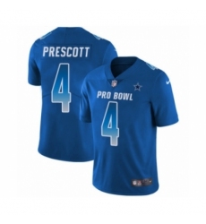 Men's Dallas Cowboys #4 Dak Prescott Limited Royal Blue NFC 2019 Pro Bowl Football Jersey