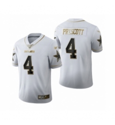 Men's Dallas Cowboys #4 Dak Prescott White Golden Edition Limited Football Jersey