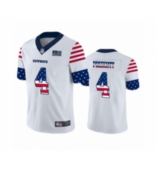 Men's Dallas Cowboys #4 Dak Prescott White Independence Day Limited Football Jersey