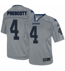 Men's Nike Dallas Cowboys #4 Dak Prescott Elite Lights Out Grey NFL Jersey