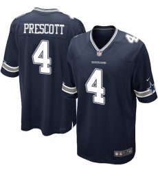 Men's Nike Dallas Cowboys #4 Dak Prescott Game Navy Blue Team Color NFL Jersey