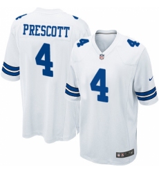 Men's Nike Dallas Cowboys #4 Dak Prescott Game White NFL Jersey