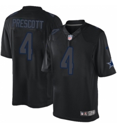 Men's Nike Dallas Cowboys #4 Dak Prescott Limited Black Impact NFL Jersey