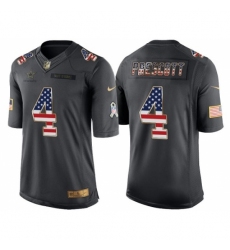 Men's Nike Dallas Cowboys #4 Dak Prescott Limited Black USA Flag Salute To Service NFL Jersey