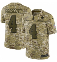 Men's Nike Dallas Cowboys #4 Dak Prescott Limited Camo 2018 Salute to Service NFL Jersey