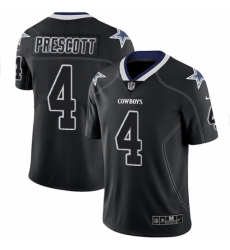 Men's Nike Dallas Cowboys #4 Dak Prescott Limited Lights Out Black Rush NFL Jersey