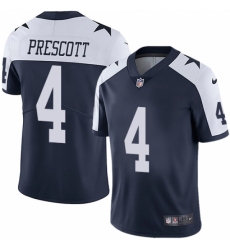 Men's Nike Dallas Cowboys #4 Dak Prescott Navy Blue Throwback Alternate Vapor Untouchable Limited Player NFL Jersey