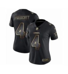 Women's Dallas Cowboys #4 Dak Prescott Black Gold Vapor Untouchable Limited Football Jersey