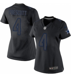 Women's Nike Dallas Cowboys #4 Dak Prescott Limited Black Impact NFL Jersey