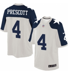 Youth Nike Dallas Cowboys #4 Dak Prescott Limited White Throwback Alternate NFL Jersey