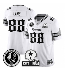 Dallas Cowboys #88 CeeDee Lamb White 2025 F U S E With John Madden Patch 26 Established In 1960 Patch Vapor Limited Stitched Football Jersey