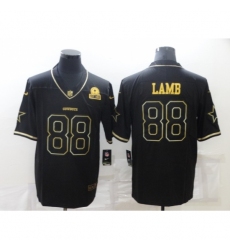 Men's Dallas Cowboys #88 CeeDee Lamb Black Gold Throwback Limited Jersey