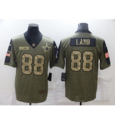 Men's Dallas Cowboys #88 CeeDee Lamb Camo 2021 Salute To Service Limited Player Jersey