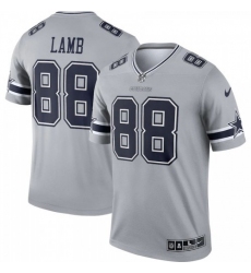 Men's Dallas Cowboys #88 CeeDee Lamb Nike Gray Inverted Legend Jersey