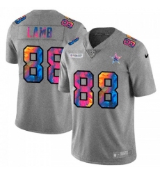 Men's Dallas Cowboys #88 CeeDee Lamb Nike Multi-Color 2020 NFL Crucial Catch NFL Jersey Greyheather