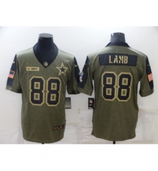 Men's Dallas Cowboys #88 CeeDee Lamb Nike Olive 2021 Salute To Service Limited Player Jersey