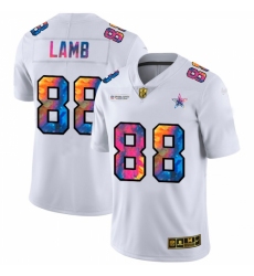 Men's Dallas Cowboys #88 CeeDee Lamb White Nike Multi-Color 2020 NFL Crucial Catch Limited NFL Jersey