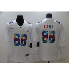 Men's Dallas Cowboys #88 CeeDee Lamb White Rainbow Version Nike Limited Jersey