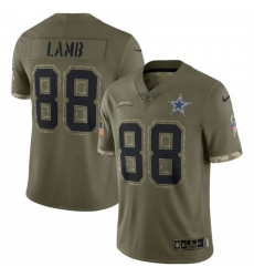 Men's Dallas Cowboys #88 Ceedee Lamb Nike 2022 Salute To Service Limited Jersey - Olive