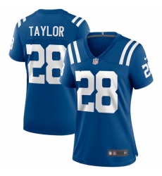 Women's Indianapolis Colts #28 Jonathan Taylor Blue Nike Royal Limited Jersey