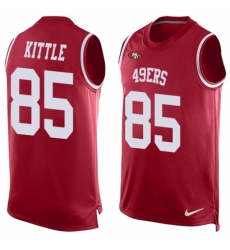 Men's Nike San Francisco 49ers #85 George Kittle Limited Red Player Name & Number Tank Top NFL Jersey