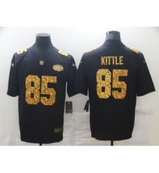 Men's San Francisco 49ers #85 George Kittle Black Nike Leopard Print Limited Jersey