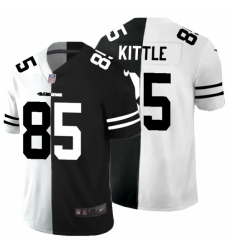Men's San Francisco 49ers #85 George Kittle Black White Limited Split Fashion Football Jersey