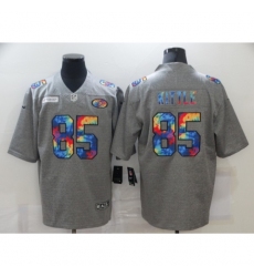 Men's San Francisco 49ers #85 George Kittle Gray Rainbow Version Nike Limited Jersey