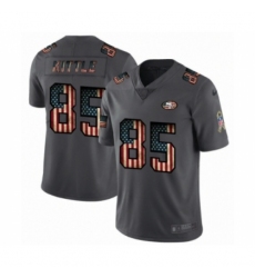 Men's San Francisco 49ers #85 George Kittle Limited Black USA Flag 2019 Salute To Service Football Jersey