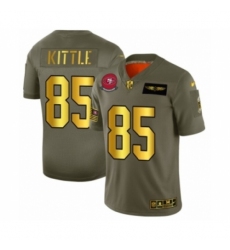 Men's San Francisco 49ers #85 George Kittle Limited Olive Gold 2019 Salute to Service Football Jersey