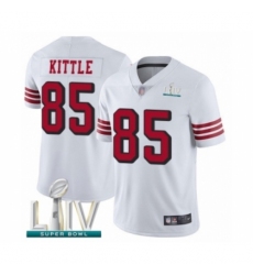Men's San Francisco 49ers #85 George Kittle Limited White Rush Vapor Untouchable Super Bowl LIV Bound Football Jersey