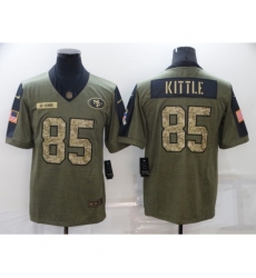 Men's San Francisco 49ers #85 George Kittle Nike Camo 2021 Salute To Service Limited Player Jersey